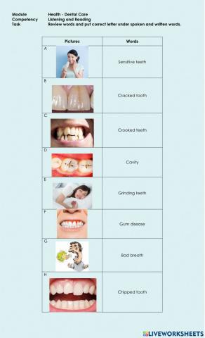 Listening & Reading Exercise - Dental Problems 1