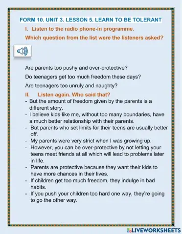 FORM 10. UNIT 3. Lesson 5