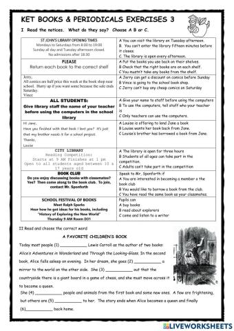KET Books & Periodicals Exercises 3