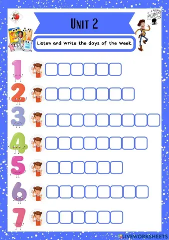 3rd grade. Unit 2. Sheet 1