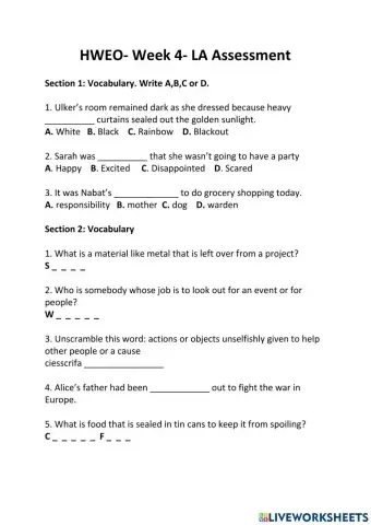 HWEO- Week 4- LA Assessment