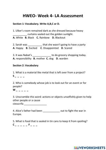 HWEO- Week 4- LA Assessment