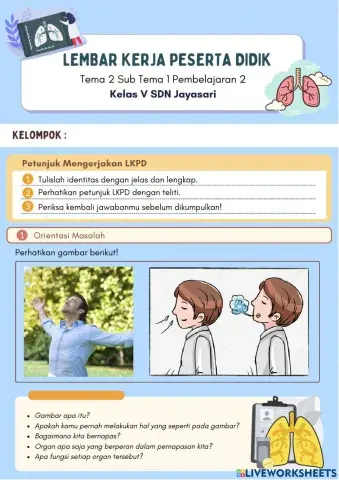 Sistem Pernapasan Manusia Kelas 5 Tema 2 Subtema 1