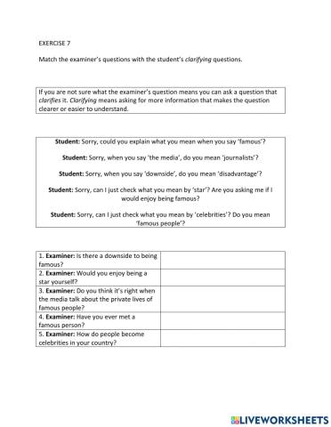 IE1, Unit 7, Speaking, Exercise 7