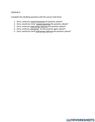 IE1, Unit 7, Speaking, Exercise 8