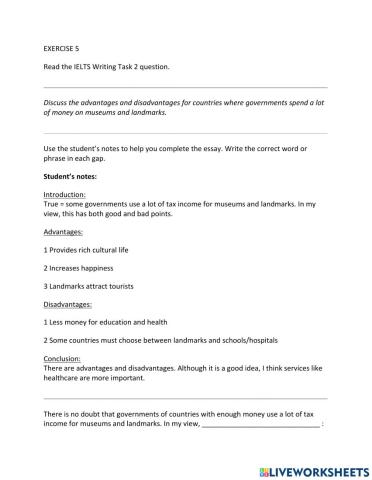 IE1, Unit 7, Writing, Exercise 5