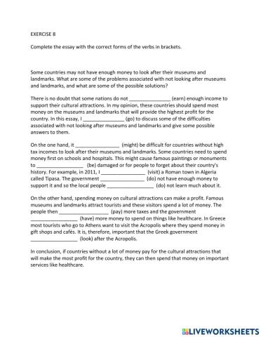 IE1, Unit 7, Writing, Exercise 8