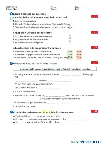 Evaluation: Au cinéma