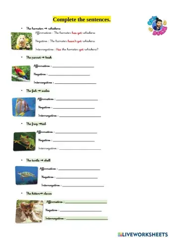 3º UNIT 2 affirmative negative interrogative