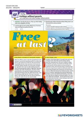 Holidays without parents