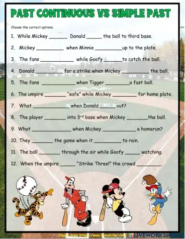 Past Continuous vs Simple Past Baseball