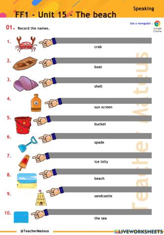 FF 1 - Unit 15 - The beach - Speaking