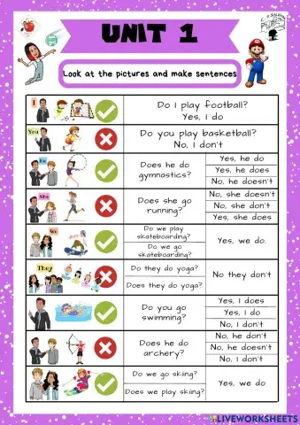 4th grade. Unit 1. Sheet 5