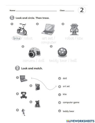 Guess What! 1 Unit 2 Vocabulary Worksheet