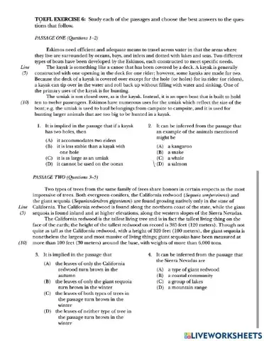 Toefl reading exercise 6