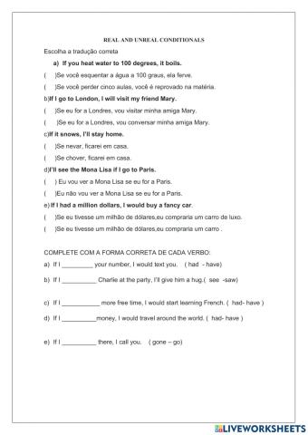 Real and Unreal conditionals