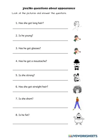 Yes-No questions about appearance