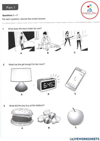 B1 Preliminary FOR SCHOOLS Practice Test Plus - TEST 6