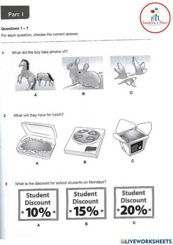 B1 Preliminary FOR SCHOOLS Practice Test Plus - TEST 7