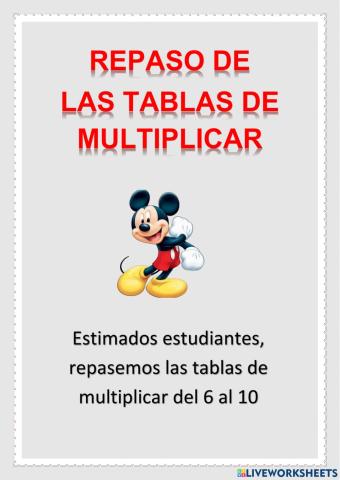 Multiplicaciones hasta el 10