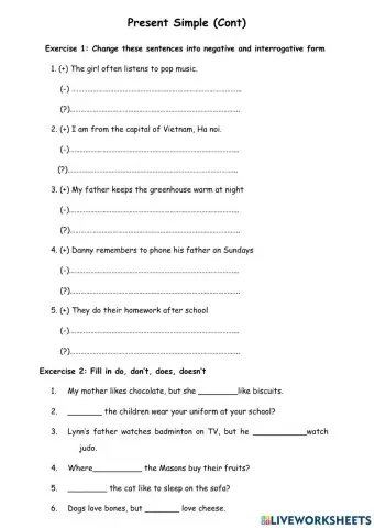Present simple and present continuous