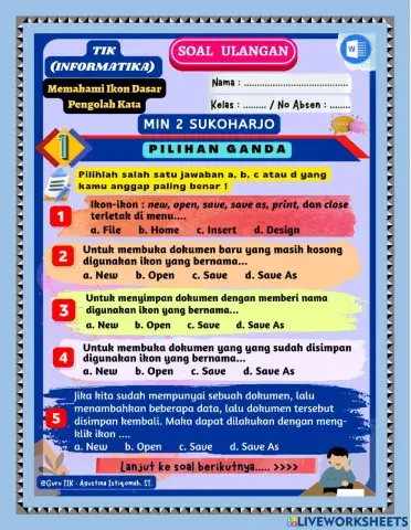 Latihan soal tik (microsoft word)