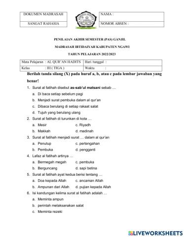 Al quran hadits kls 3