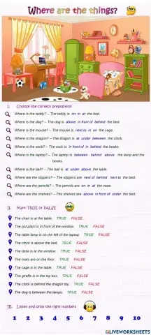 Prepositions of place