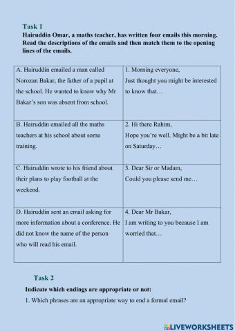 Formal&Informal E-mails