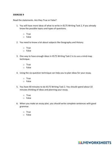 IE1, Unit 7, Writing, Exercise 9