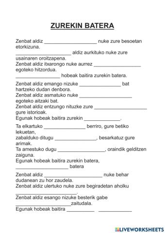 Zurekin batera kanta