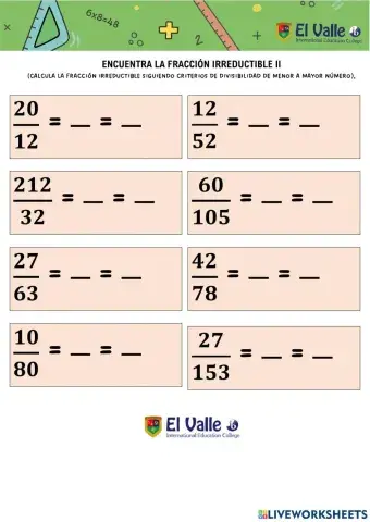 Fracción irreductible II