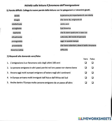 Il fenomeno dell'immigrazione