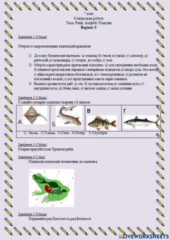 Риби. Амфібії. Плазуни