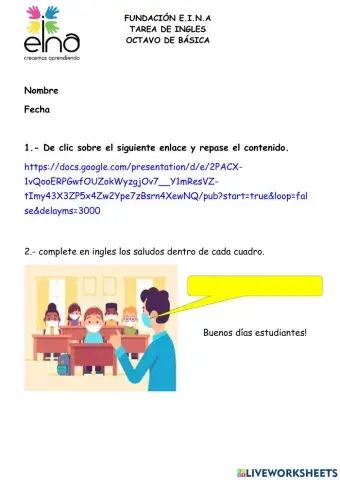 Saludo en clase