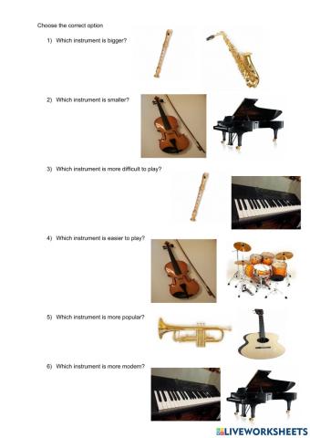Comparative Adjectives: Instruments