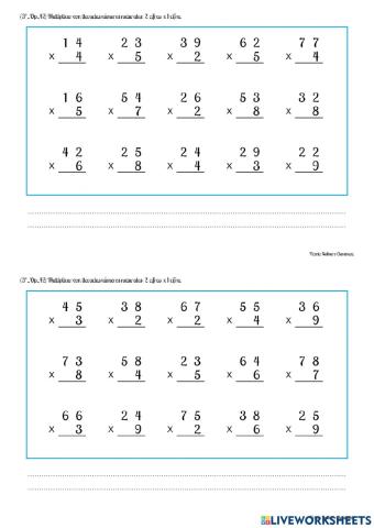 Multiplicaciones por 1 cifra