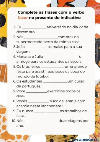 Verbo Fazer- presente do indicativo