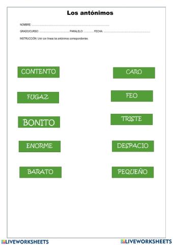 Los antónimos