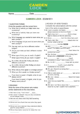 Camden lock - exam b1