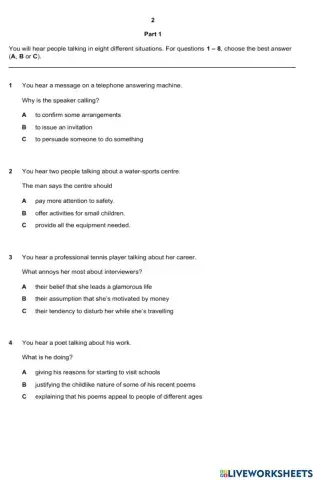 Listening Paper Practice