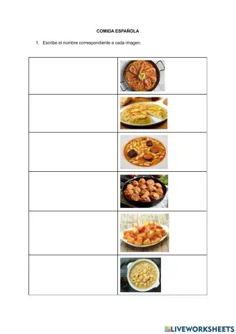 Ficha 2: Comida española