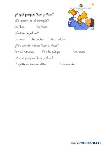 ¿A qué juegan Nico y Max?