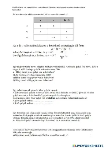 Felvételi szöveges feladatok