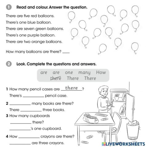 Grammar worksheet there is there are