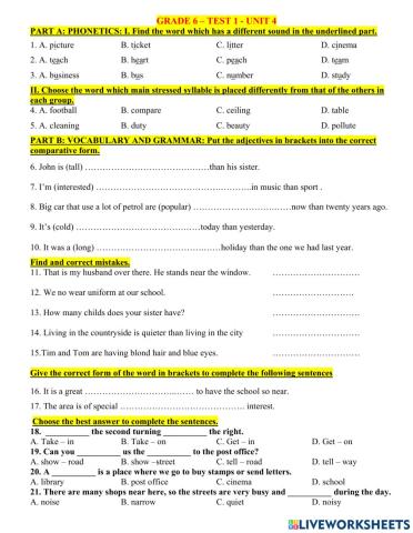 G6-test 1 for unit 4 tn 50c hay