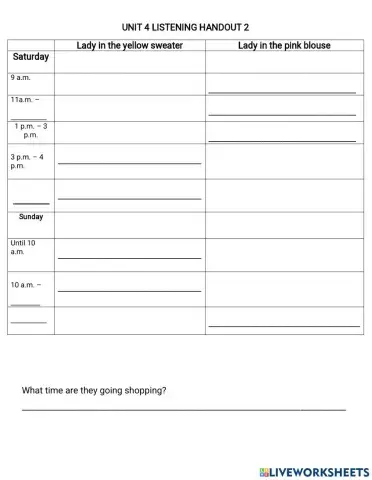 Plan for the weekend