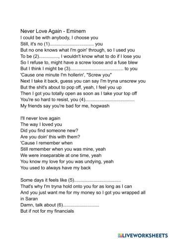 Never Love Again - Eminem