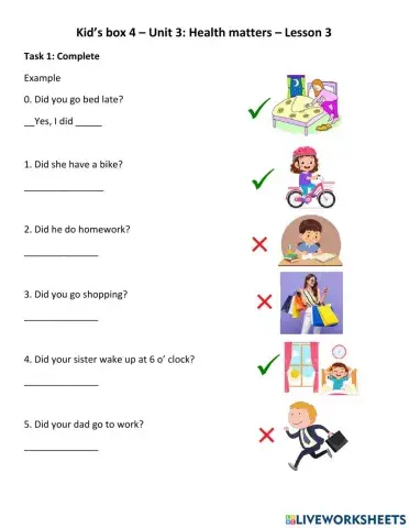 Kid’s box 4 – Unit 3: Health matters – Lesson 3