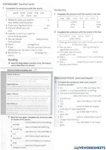 Survival Unit 6 English Plus 2